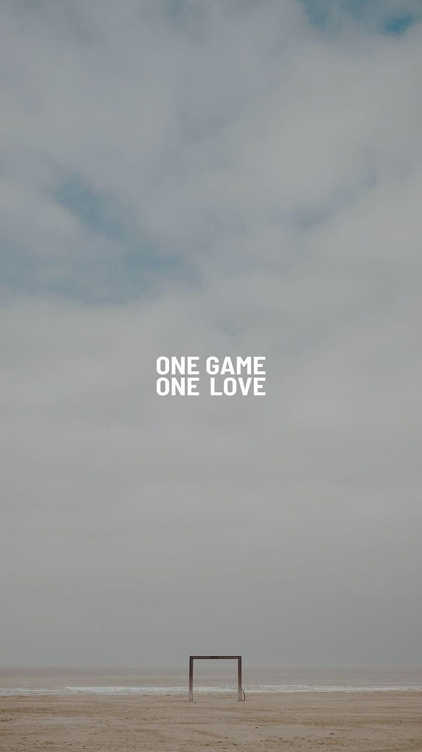 One game one love, Fußballtor, Strand, Bewölkter Himmel, Fußball, HD, iPhone-Hintergrundbild