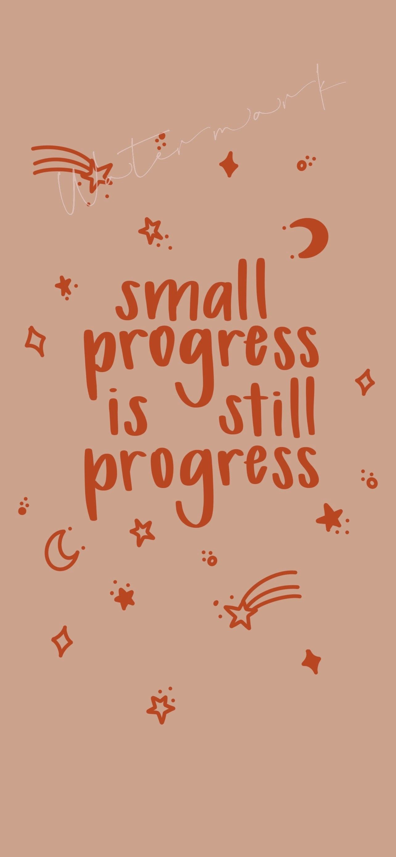 Small progress is still progress, Typografie, Sterne, Terrakotta, Fortschritt, Hochformat-Hintergrundbild