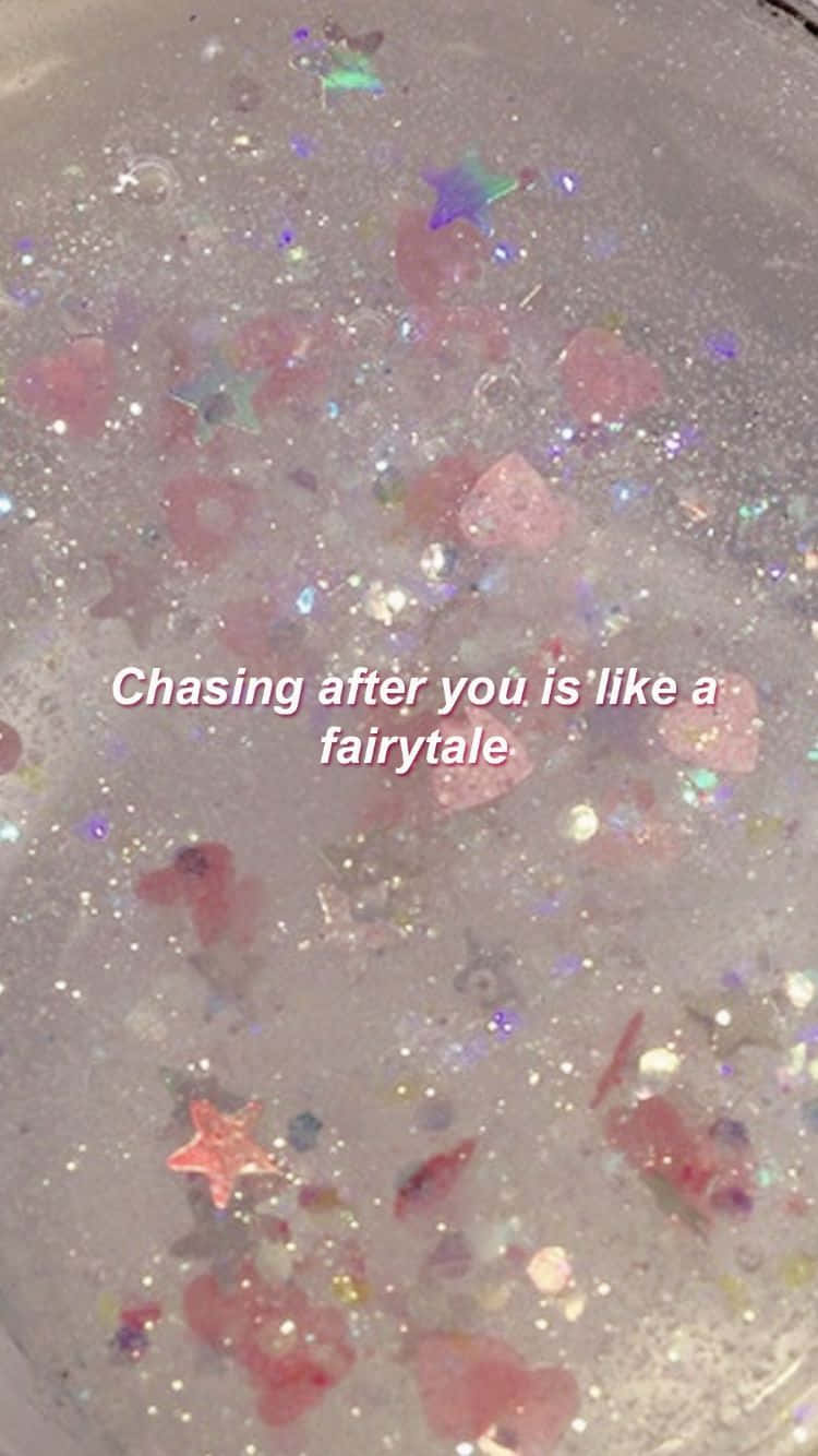 Spruch, Glitter, Märchen, Rosa, Aesthetic, HD, Handy-Hintergrund im Hochformat