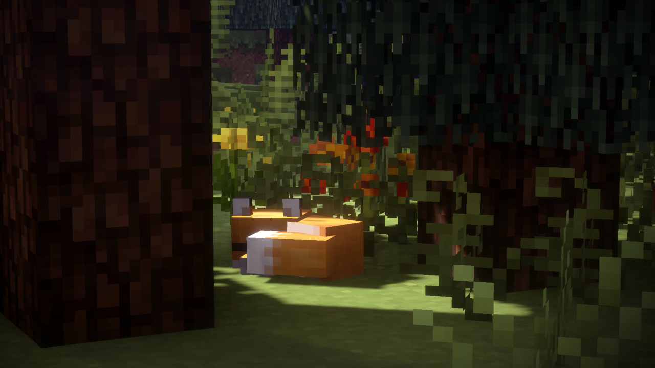 Minecraft, Fuchs, Wald, Blätter, Nahaufnahme, HD, Hintergrund für den Desktop