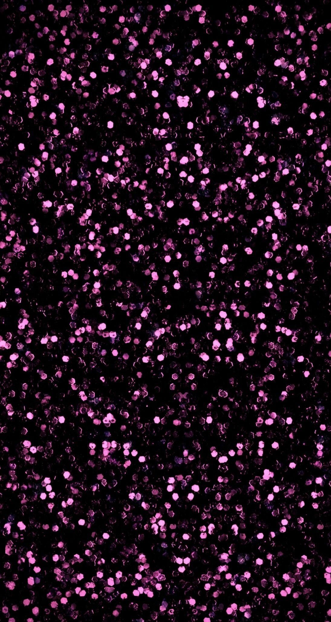 Lila Glitzer, Schwarzer Hintergrund, Funkeln, Sterne, Full HD, Sperrbildschirm fürs iPhone