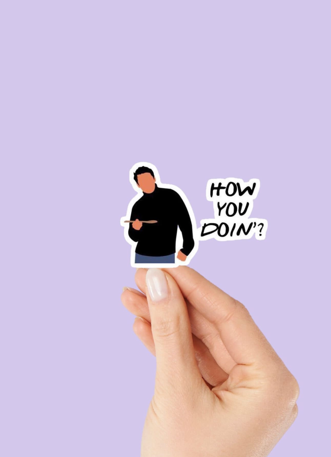 Joey Tribbiani, How you doin'?, Friends, Sticker, Hand, Lavendel, Full HD, Tablet-Hintergrund