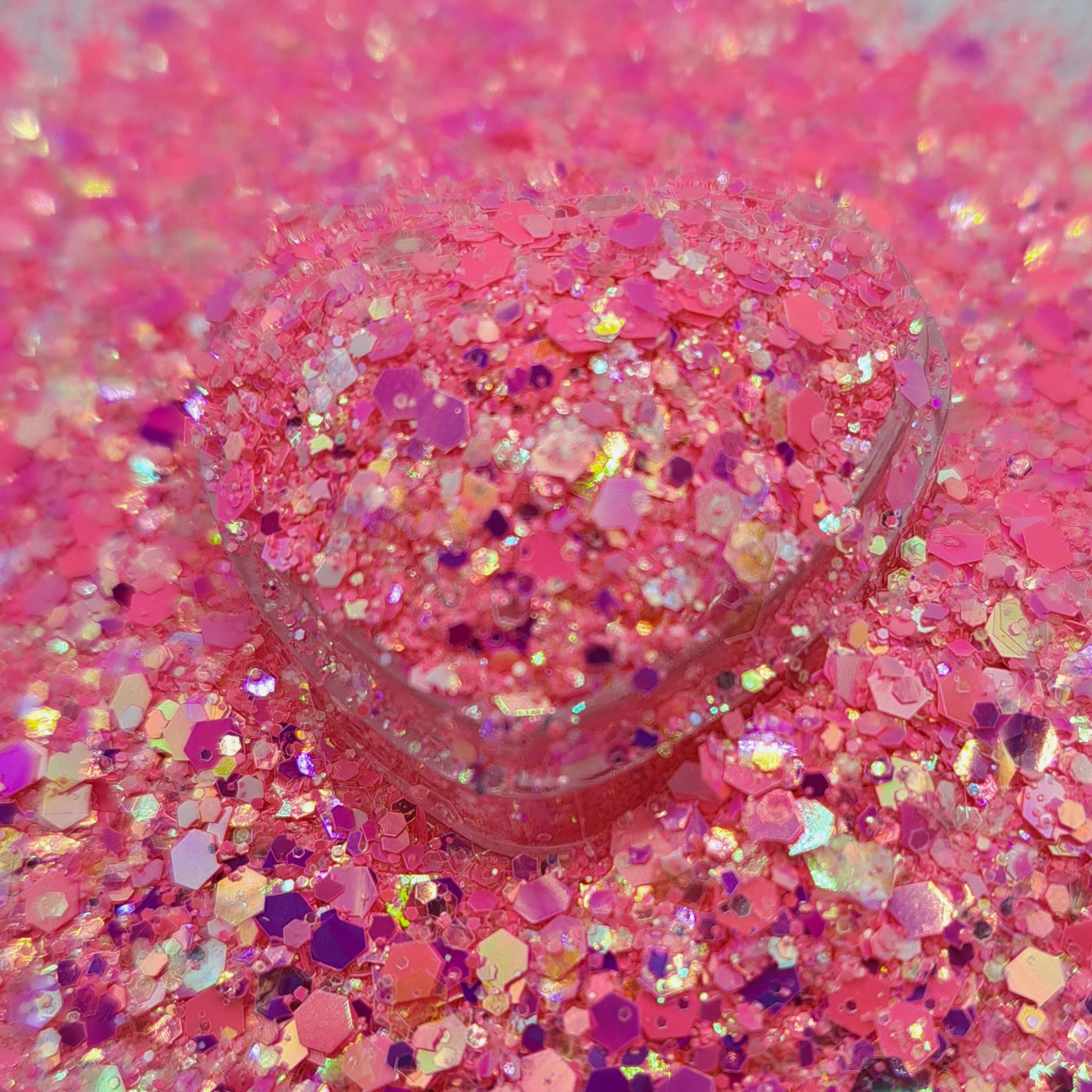 Pinke Pailletten, Herzform, Holografisch, Glitzer, 4K, iPad-Hintergrundbild