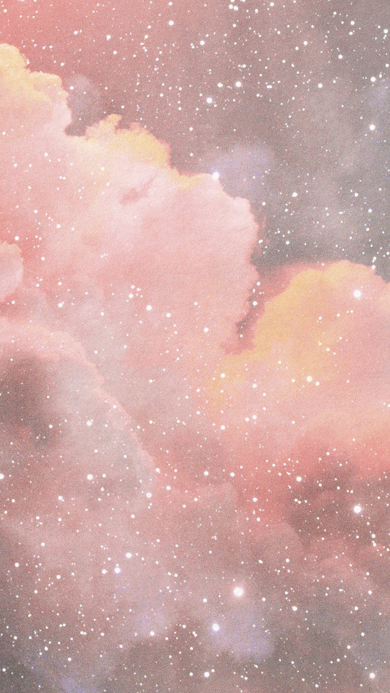 Rosa Wolken, Glitzer, Pastell, Himmel, HD, Handy-Hintergrund im Hochformat