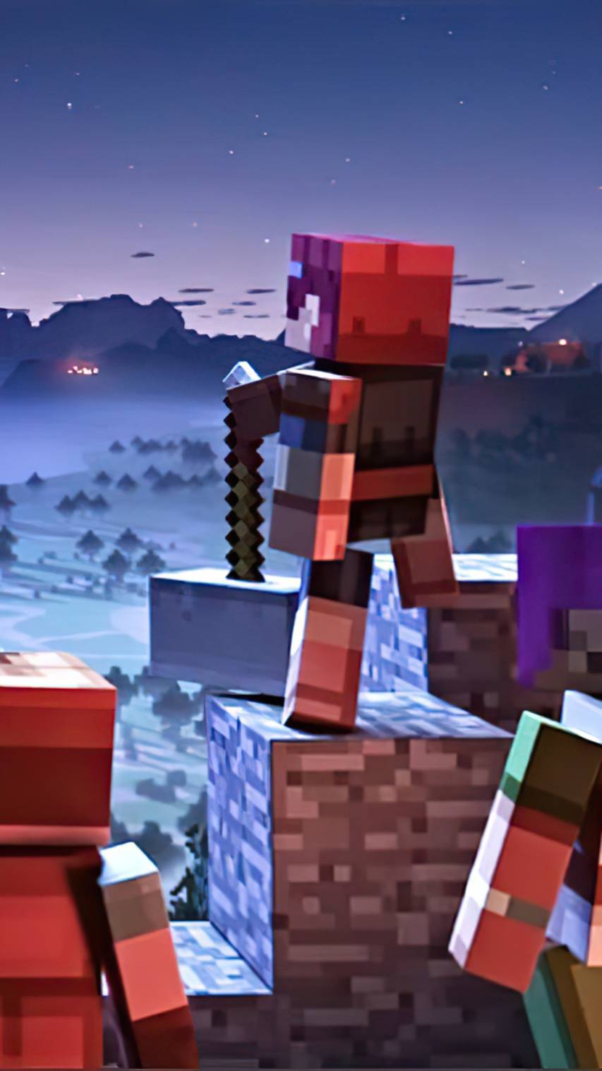 Minecraft, Rüstung, Nacht, Schnee, Rot, HD, Handy-Hintergrund im Hochformat
