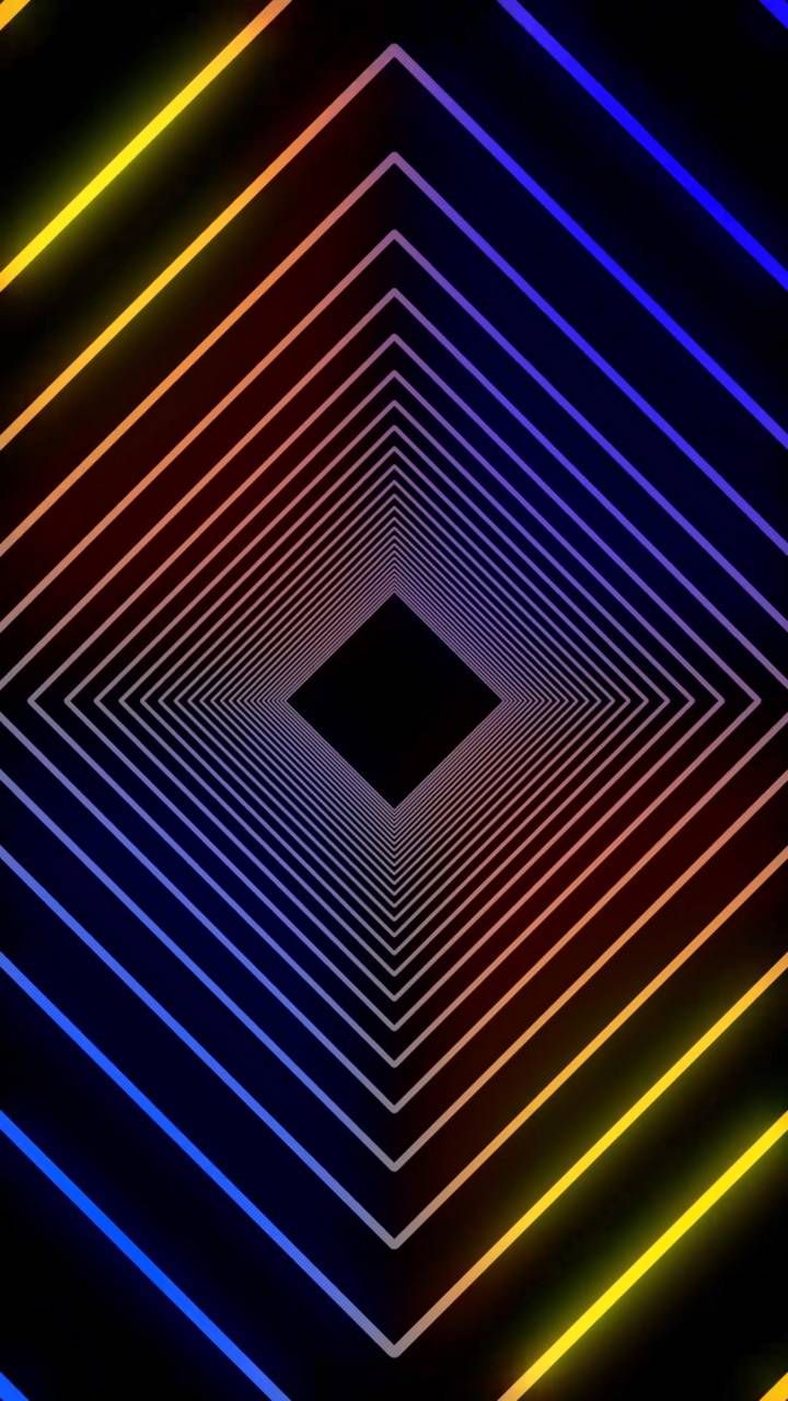 Rauten, Tunnel, Gelb, Blau, Geometrisch, Hochformat, Hintergrundbild fürs Smartphone