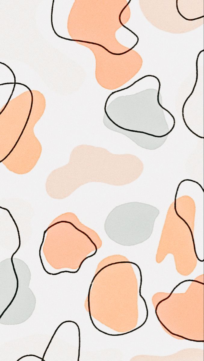 Abstrakte Formen, Linien, Pfirsich, Weiß, Boho, Hochformat, Hintergrundbild fürs Smartphone