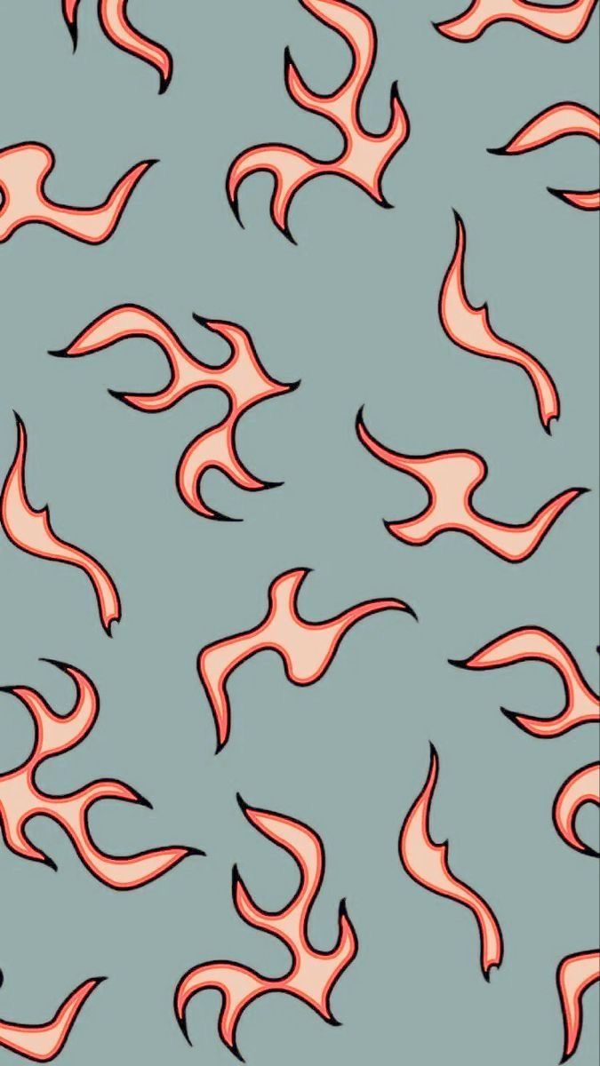 Flammen, Lachsrosa, Graublau, Retro, Hintergrundbild für iPhone und Android