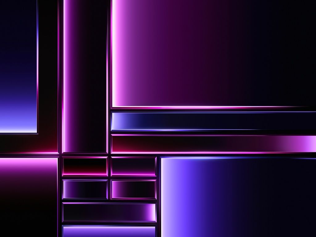 Abstrakt, Neonlinien, Lila, Geometrisch, Dunkel, Hintergrundbild für iPad und Tablet