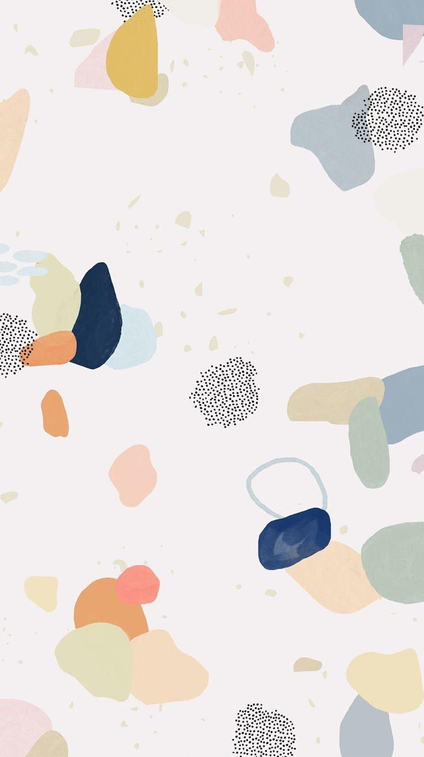 Terrazzo, Flecken, Pastellfarben, Abstrakt, Weiß, HD, Sperrbildschirm fürs iPhone