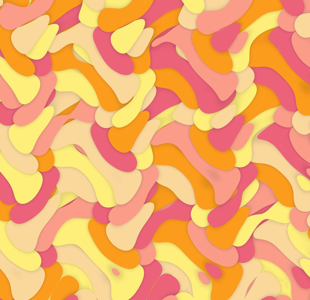 Abstrakte Formen, Bunt, Gelb, Orange, Pink, Retro, HD, iPad-Hintergrundbild