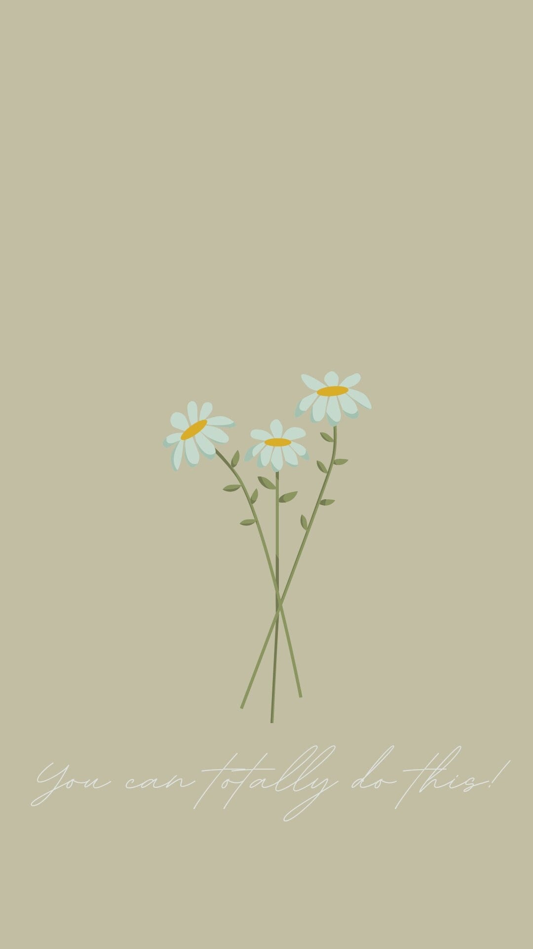Wildblumen, Gänseblümchen, Salbeigrün, Minimalismus, Spruch, Full HD, Handy-Hintergrundbild