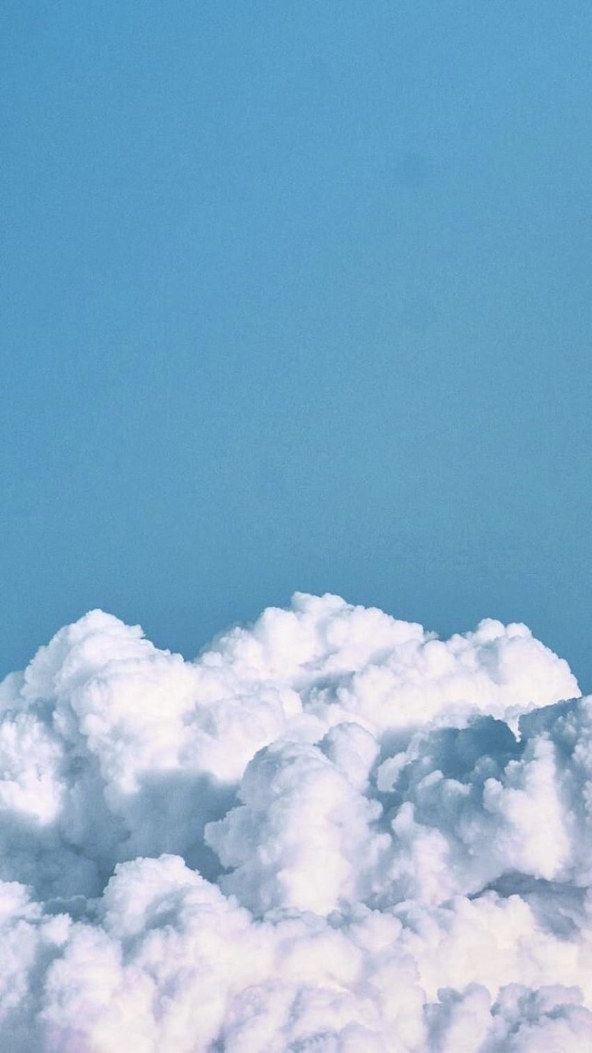 Weiße Wolken, Blauer Himmel, Minimalistisch, HD, Handy-Hintergrund im Hochformat