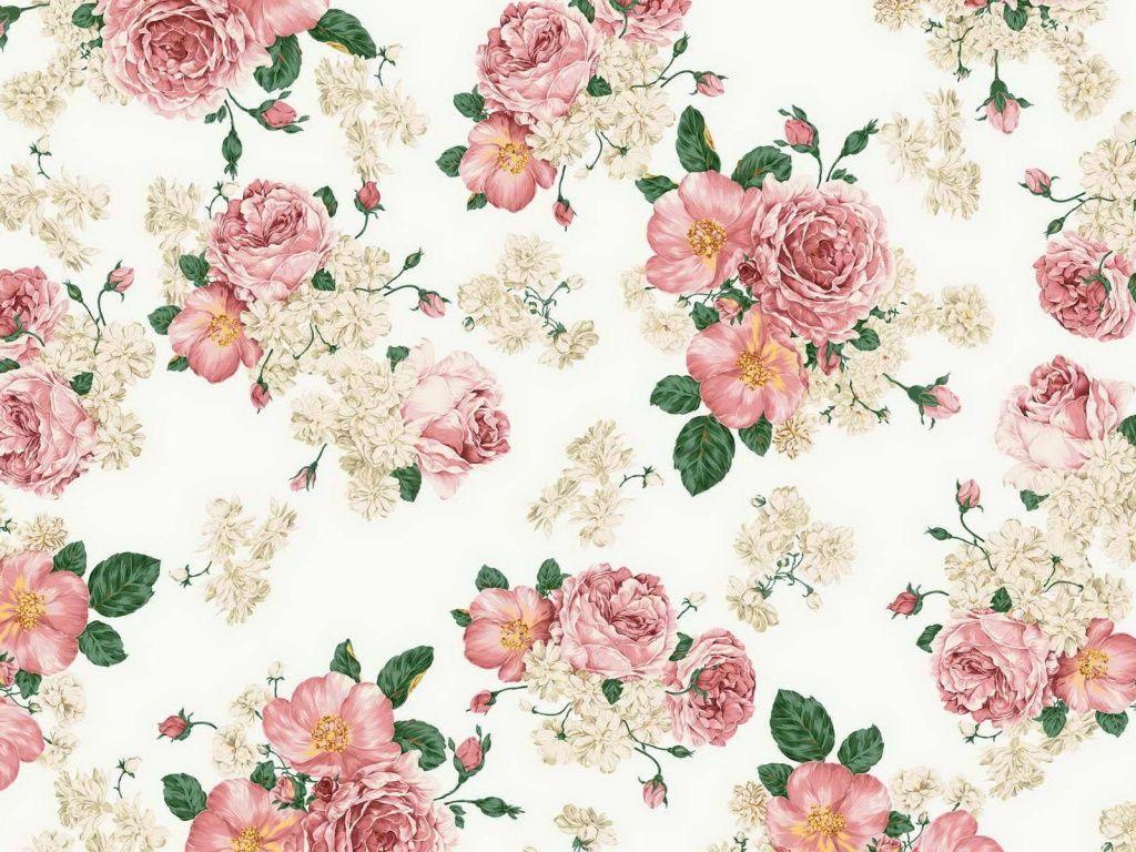 Rosen, Blumenmuster, Floral, Weißer Hintergrund, Vintage, Wallpaper