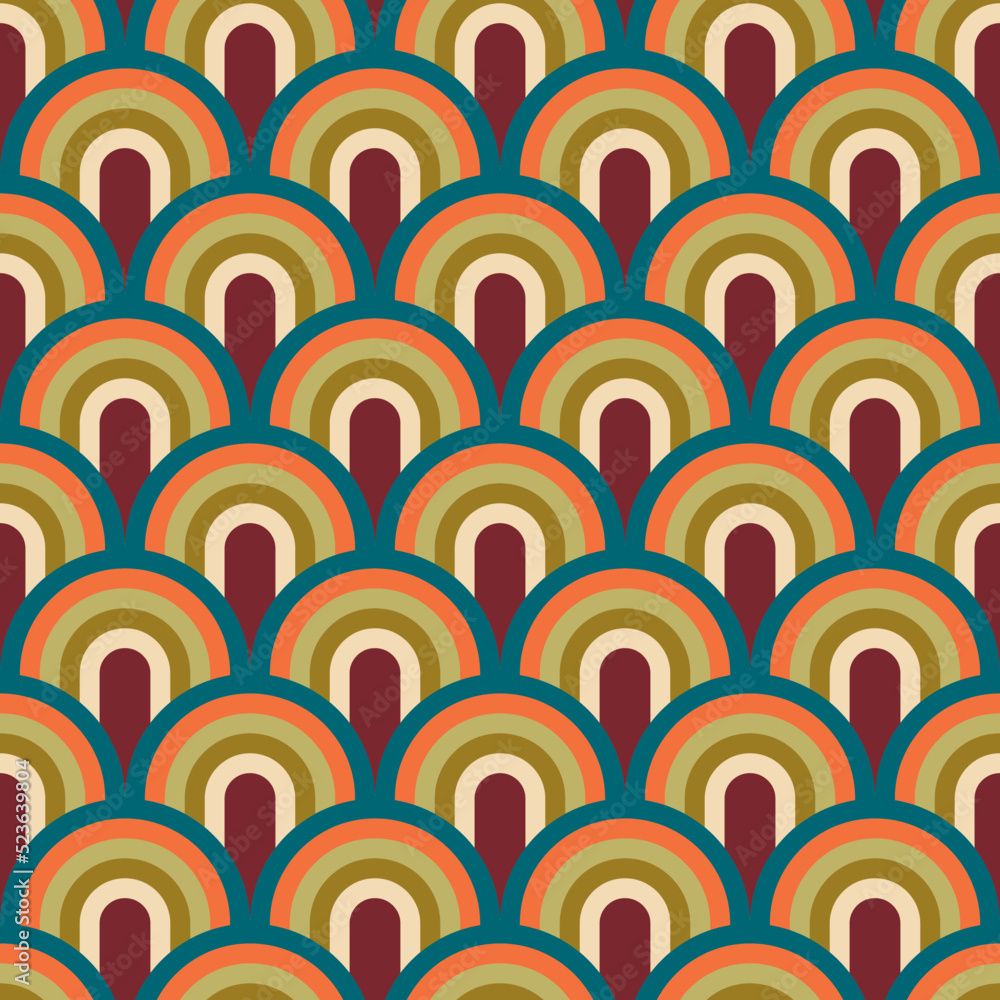 Regenbögen, Bögen, Retro, 70er, Petrol, Braun, Hintergrundbild für iPad und Tablet