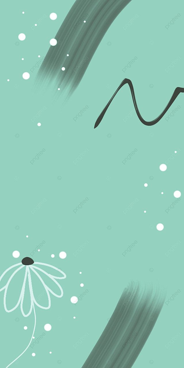 Pinselstriche, Blume, Mintgrün, Minimalistisch, Illustration, Hintergrundbild fürs Handy