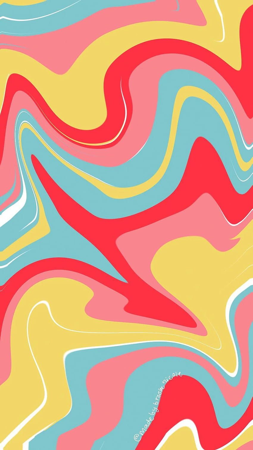 Swirl, Flüssige Farben, Bunt, Gelb, Rot, Türkis, HD, Sperrbildschirm fürs iPhone