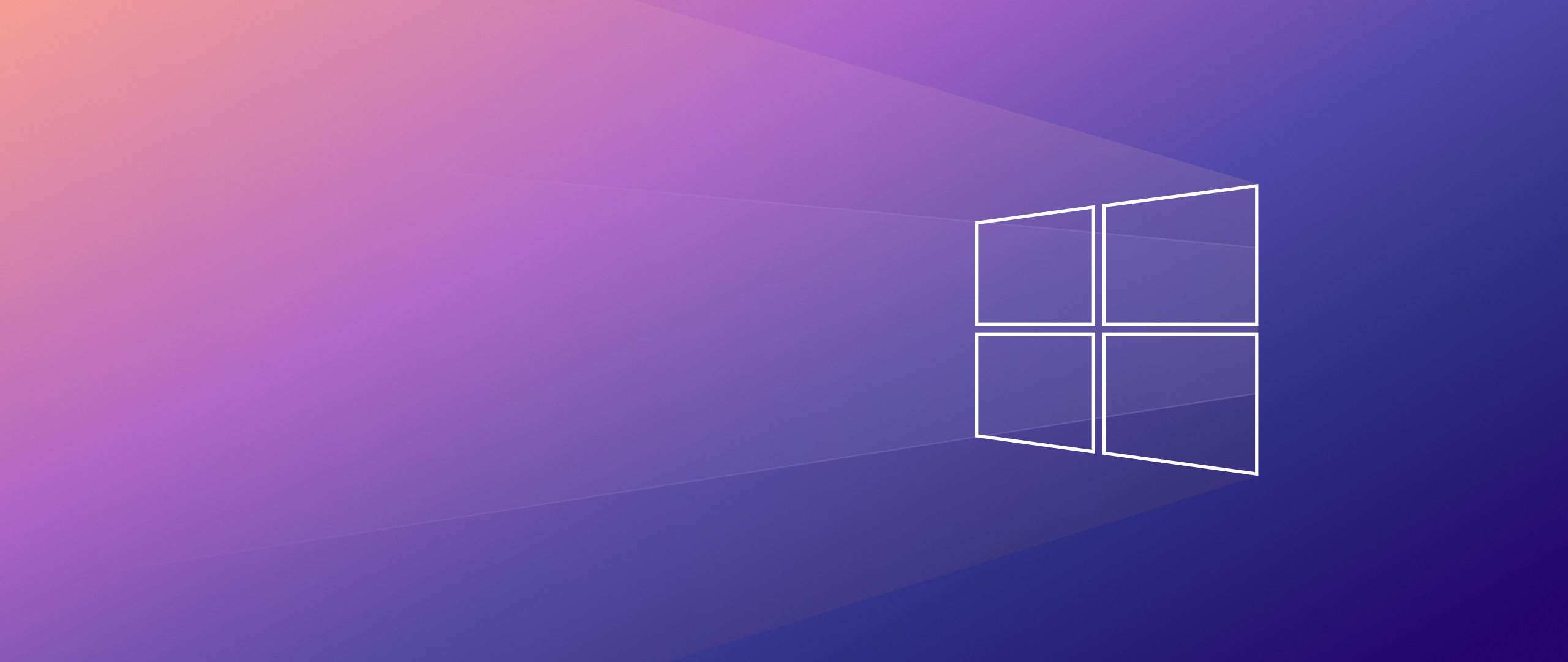 Windows-Logo, Farbverlauf, Lila, Minimalistisch, 21:9, 2K-Hintergrundbild für den Desktop