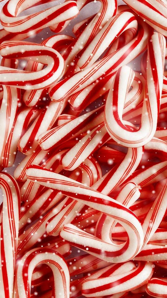 Zuckerstangen, Rot-Weiß, Süßigkeiten, Nahaufnahme, Hintergrundbild für iPhone und Android