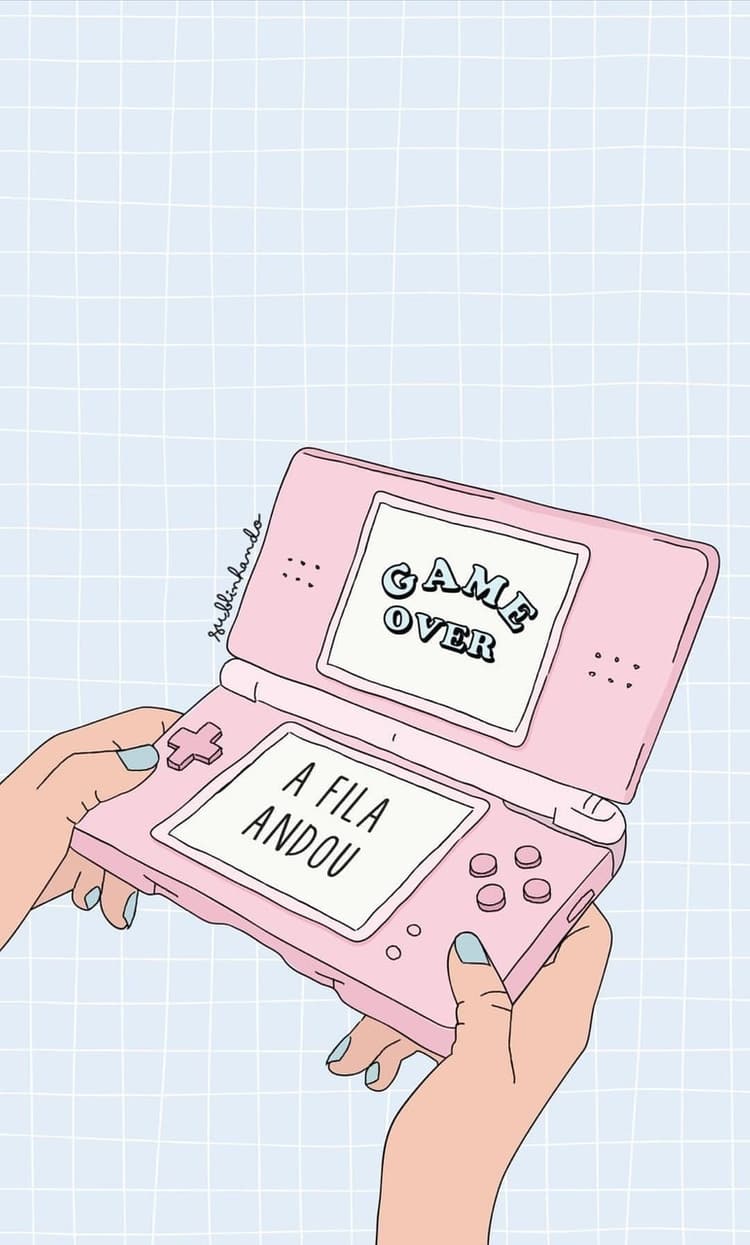 Nintendo DS, Hände, Rosa, Skizze, Kariertes Papier, HD, Sperrbildschirm fürs iPhone