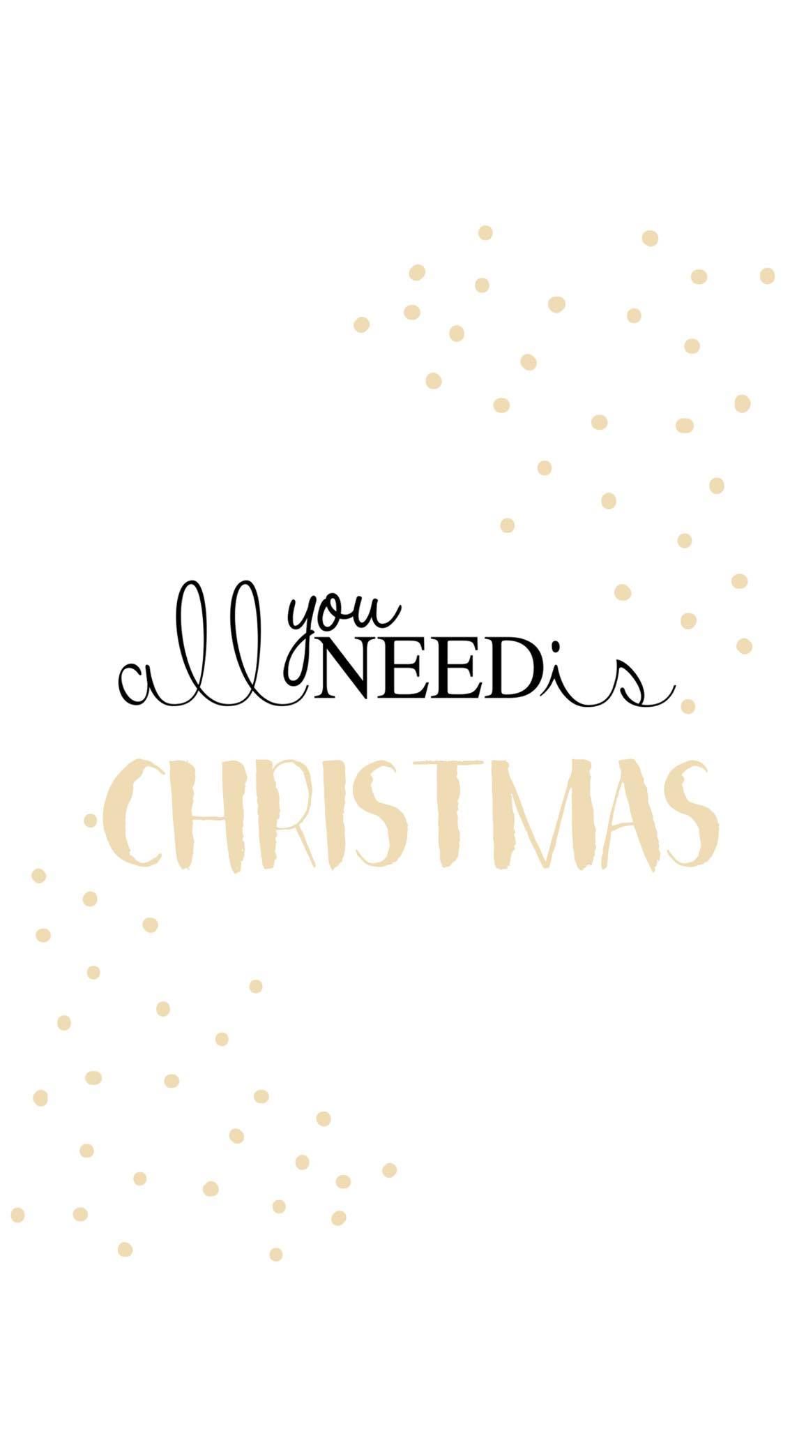 All You Need Is Christmas, Schriftzug, Goldene Punkte, Weiß, Minimalistisch, Full-HD-Handy-Hintergrundbild