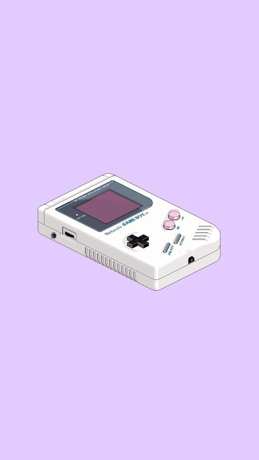 Game Boy, Nintendo, Retro-Konsole, Flieder Hintergrund, Minimalistisch, Sperrbildschirm fürs iPhone