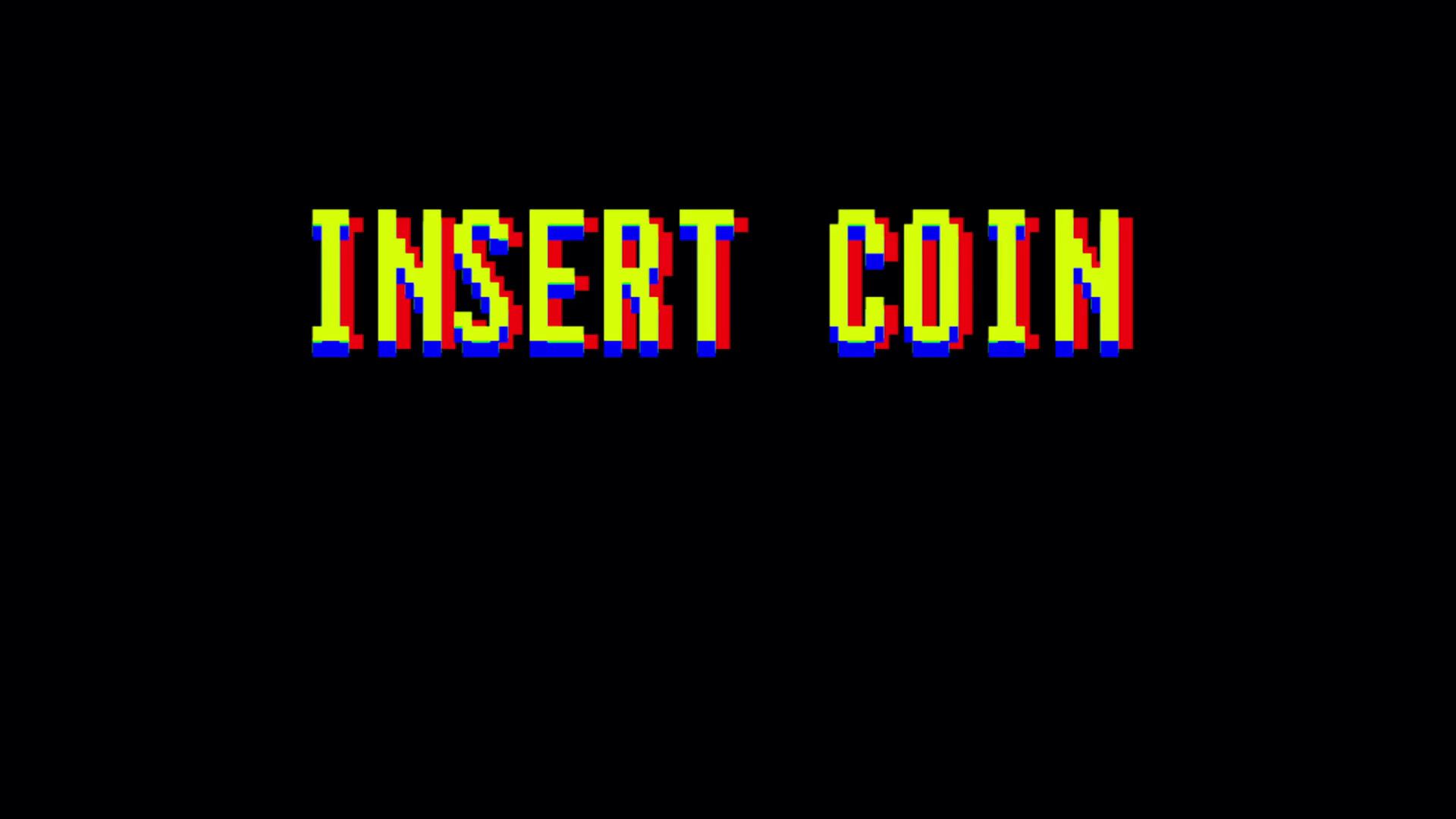 Insert Coin, Pixelschrift, Arcade, Schwarzer Hintergrund, Retro, Full HD Wallpaper