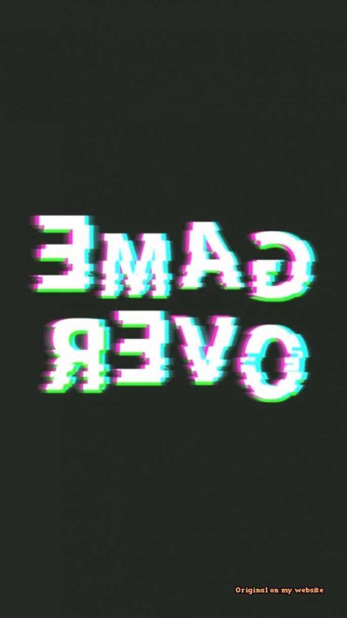 Game Over, Spiegelschrift, Glitch-Effekt, Schwarzer Hintergrund, Minimalistisch, Sperrbildschirm