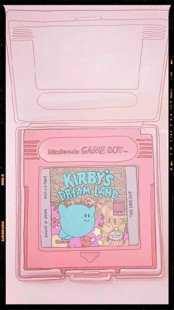 Kirby's Dream Land, Game Boy, Spielmodul, Rosa, Hintergrundbild für iPhone und Android