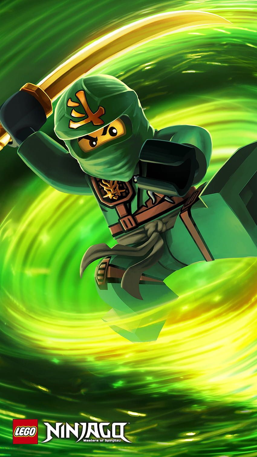 Lloyd, Grüner Ninja, Spinjitzu, Lego Ninjago, Schwert, Grüner Wirbel, HD, iPhone-Hintergrundbild
