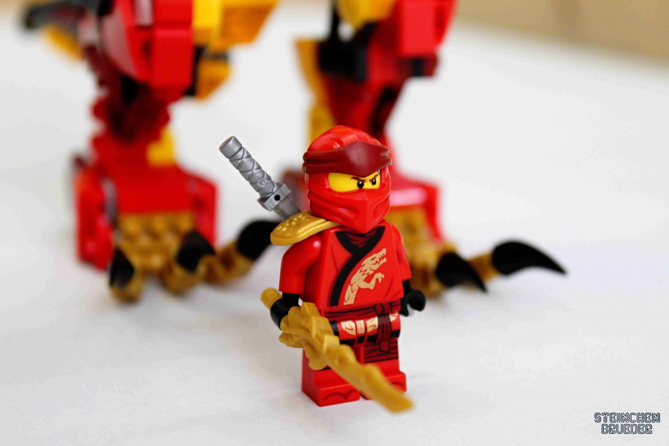 Kai, Roter Ninja, Lego-Set, Goldenes Schwert, Drache, Minifigur, 2K-Hintergrundbild für PC