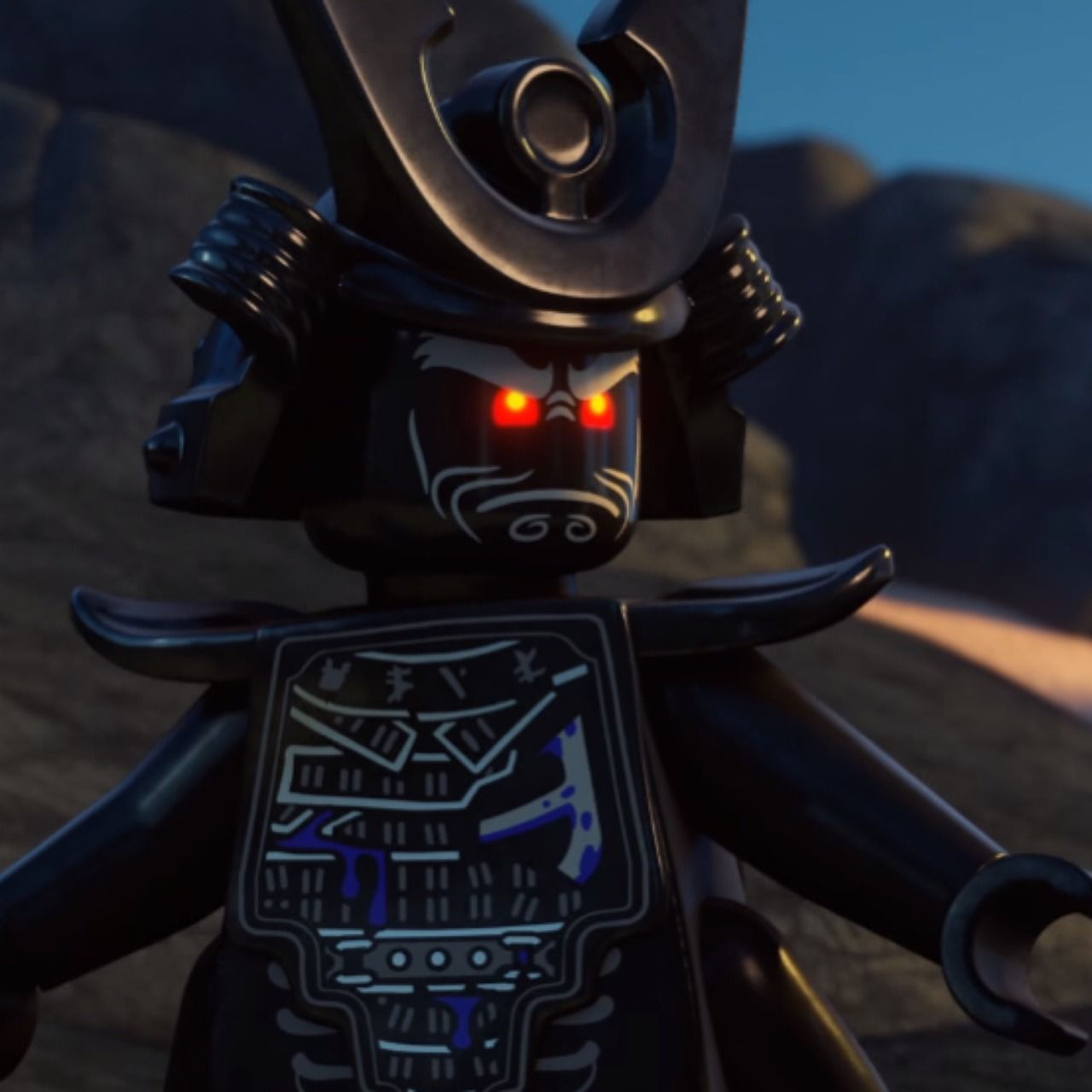 Lord Garmadon, Lego Ninjago, Samurai-Helm, Rote Augen, Schurke, Hintergrundbild fürs iPad