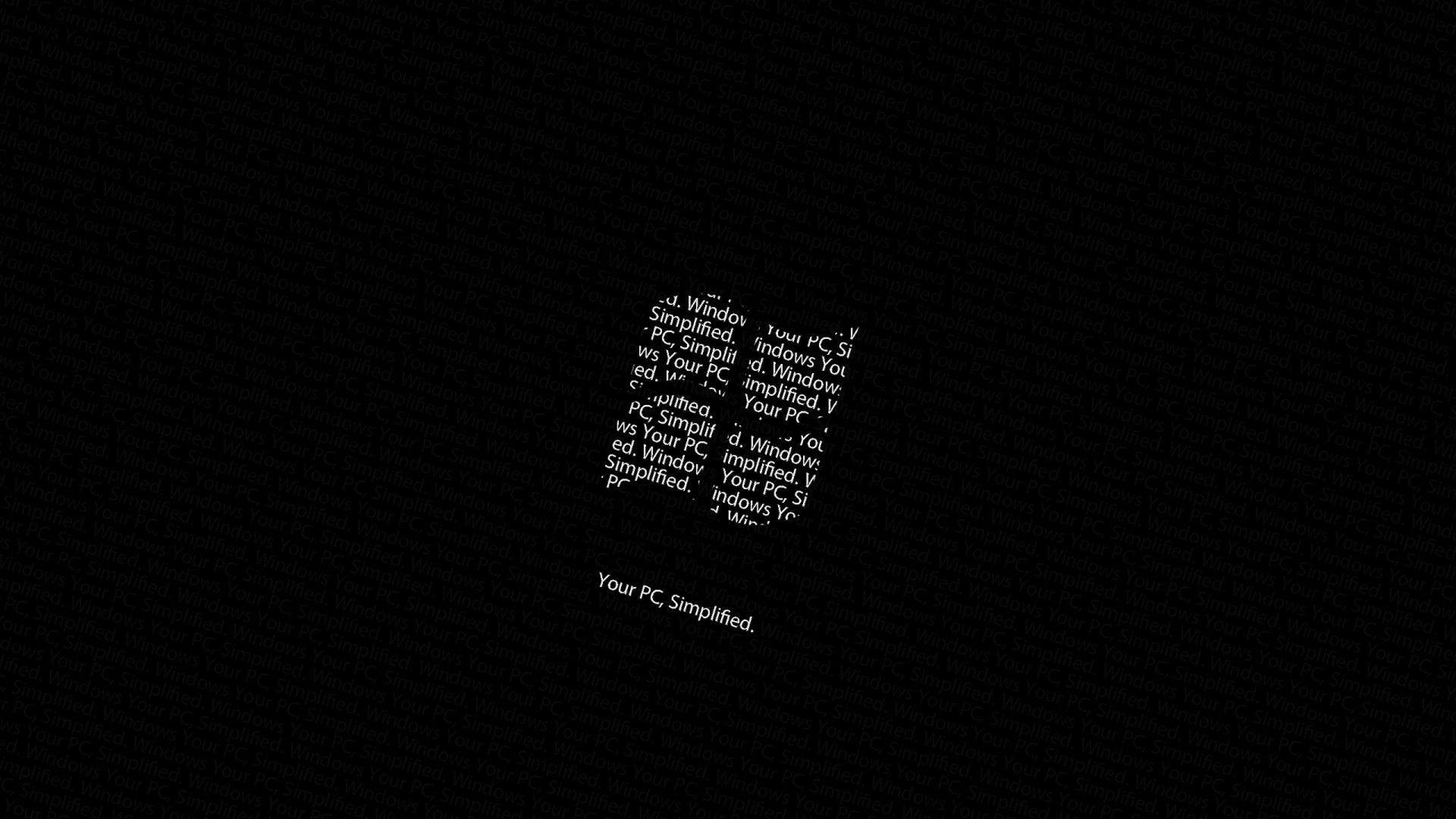 Windows-Logo, Schrift, Schwarzer Hintergrund, Minimalistisch, Full HD Wallpaper