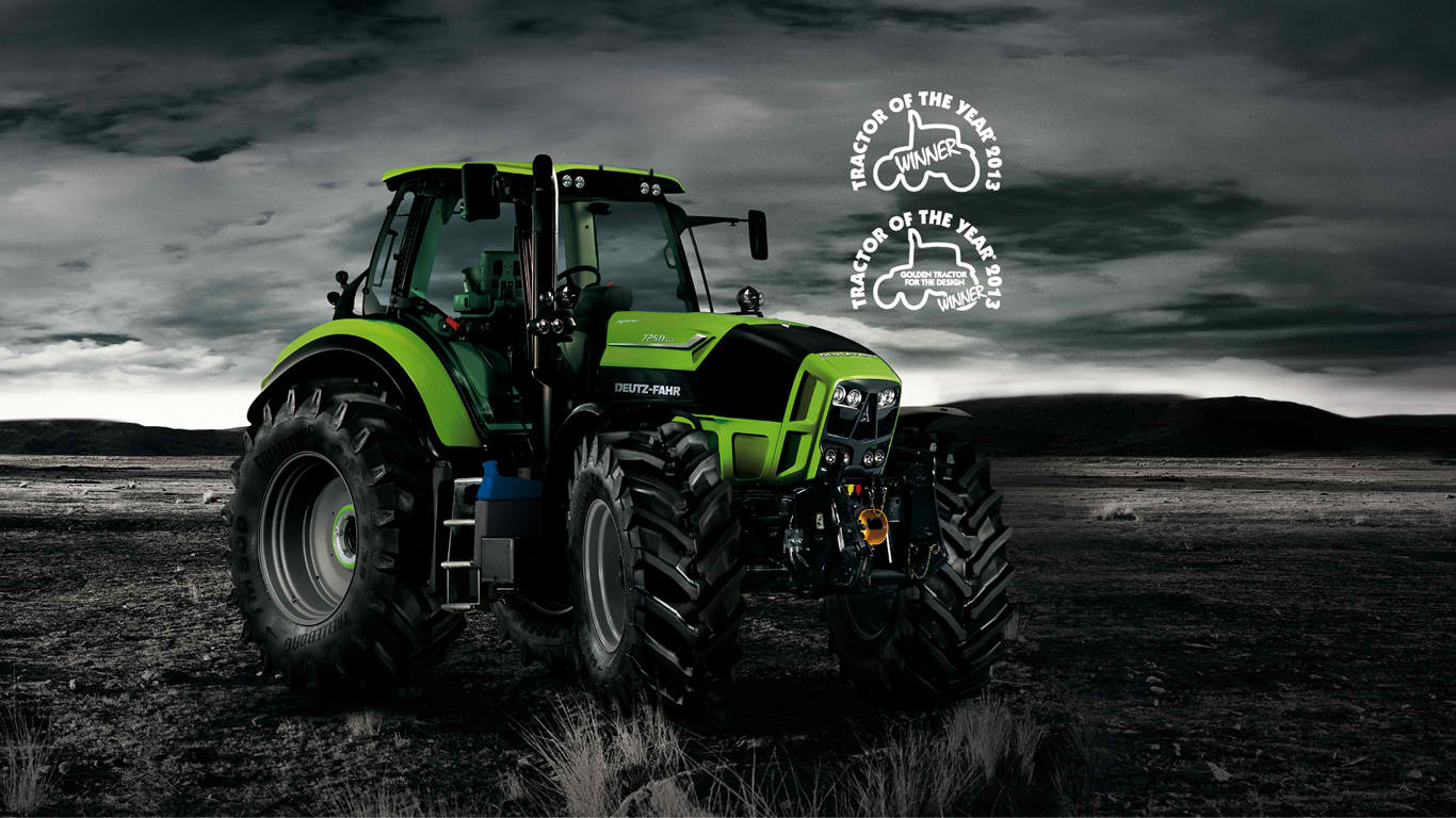 Deutz-Fahr, Tractor of the Year, Traktor, Dunkler Himmel, Grün, HD, Desktop-Hintergrund