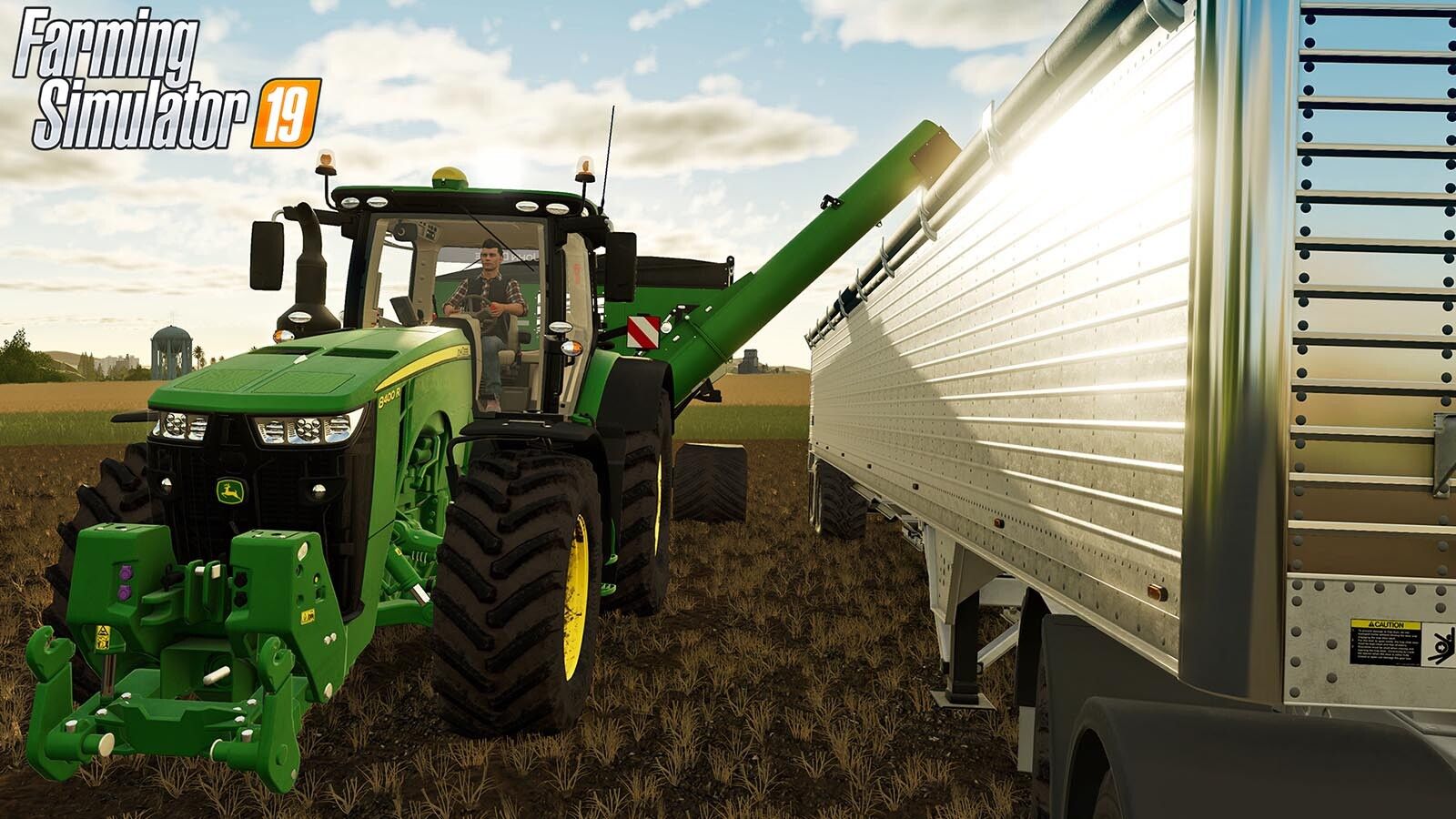 Farming Simulator 19, John Deere, Traktor, Überladewagen, Lkw-Auflieger, HD-Hintergrundbild für PC