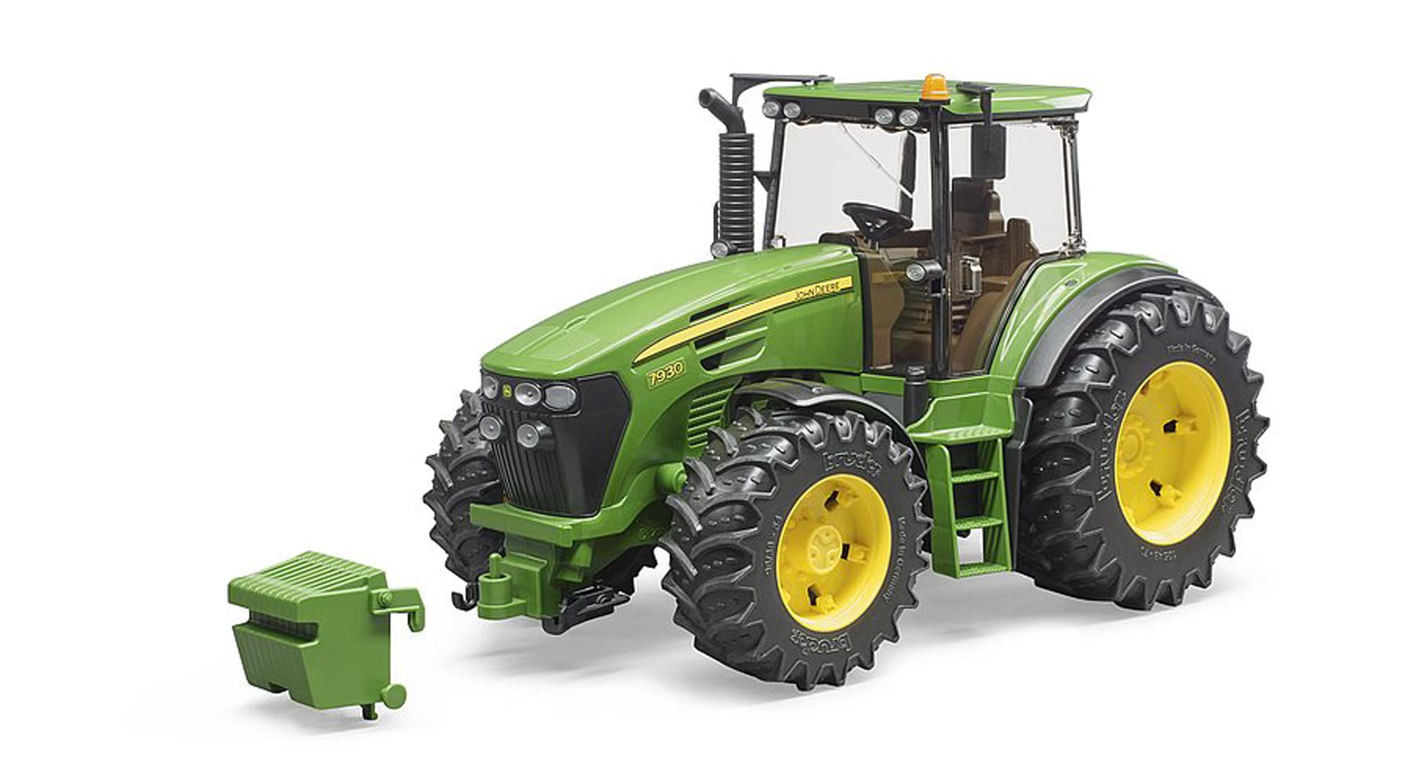 John Deere, Spielzeugtraktor, Modell, Weißer Hintergrund, Gelbe Felgen, Full HD Wallpaper