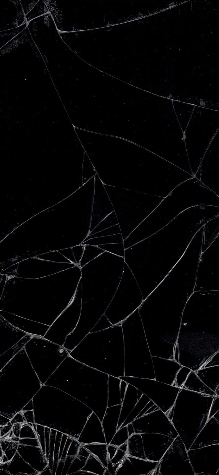 Zerbrochenes Glas, Risse, Schwarzer Hintergrund, Gesprungener Bildschirm, Sperrbildschirm fürs iPhone