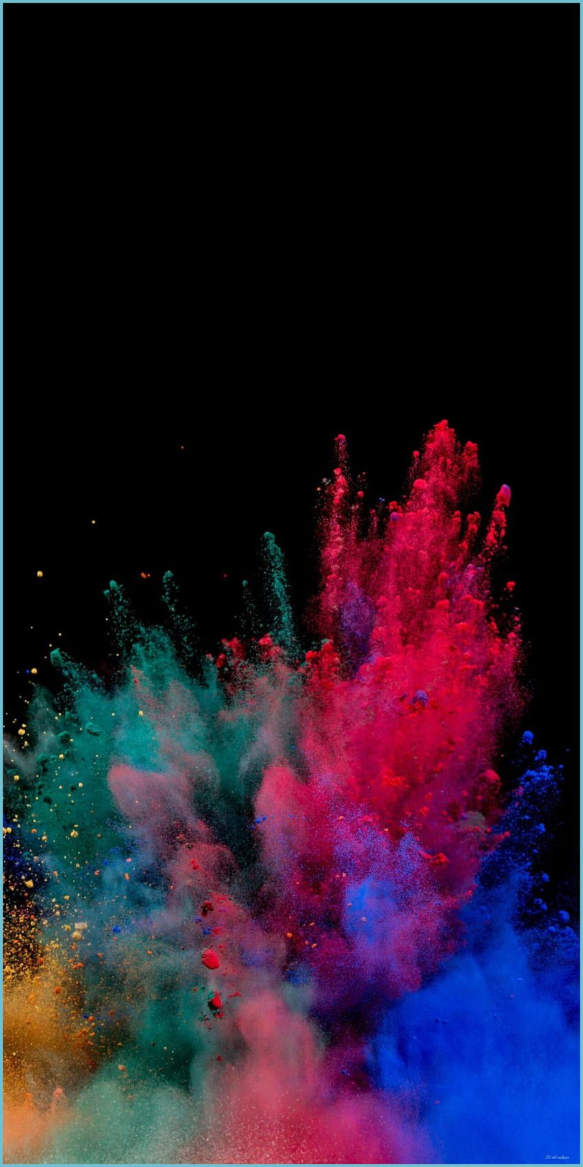 Farbexplosion, Holi-Pulver, Bunt, Schwarzer Hintergrund, Sperrbildschirm fürs iPhone