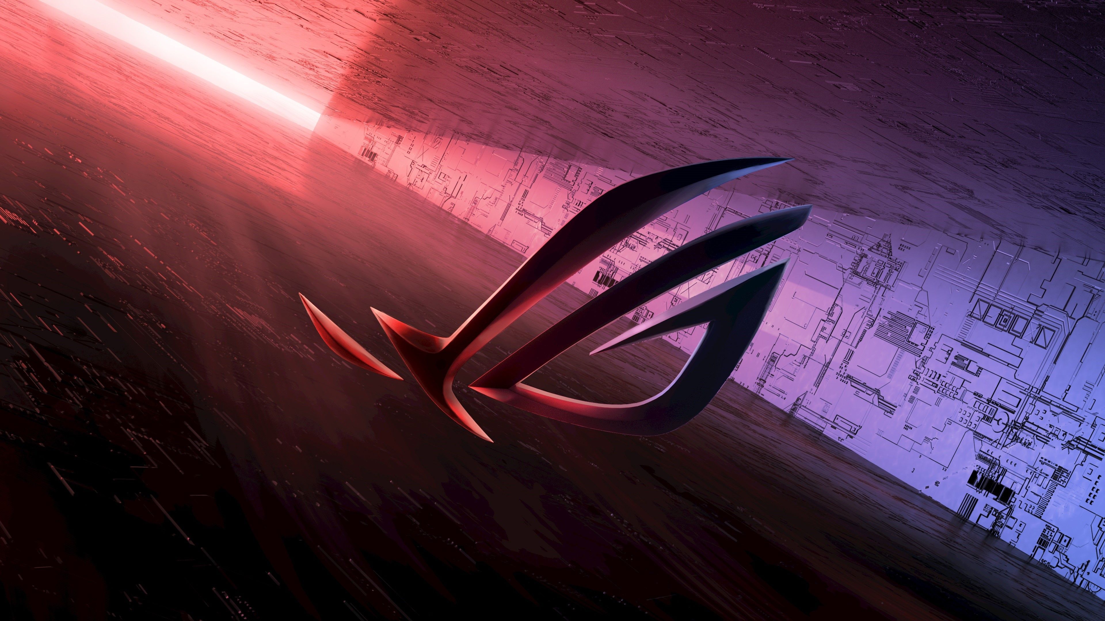 Republic of Gamers, ROG, Logo, Rot, Laserstrahl, 4K, Desktop-Hintergrund für Windows