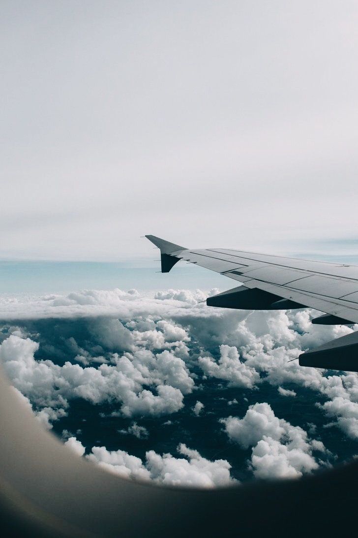 Flugzeugflügel, Wolken, Blick aus dem Flugzeug, Himmel, Fliegen, HD, iPhone-Hintergrundbild