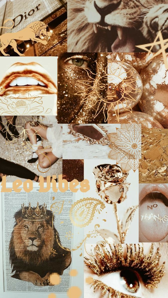 Löwe, Fotocollage, Dior, Ästhetik, Beige, Braun, Hintergrundbild für iPhone und Android