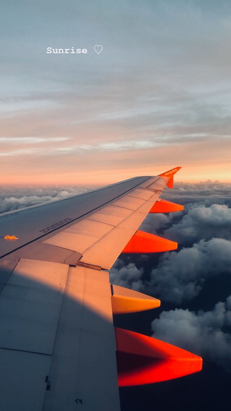 Flugzeugflügel, Wolken, Sonnenuntergang, Blick aus dem Flugzeug, HD, Handy-Hintergrund