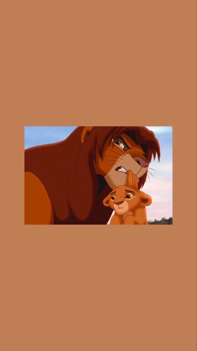Mufasa, Simba, Der König der Löwen, Filmszene, Terrakotta, Hintergrundbild fürs Handy
