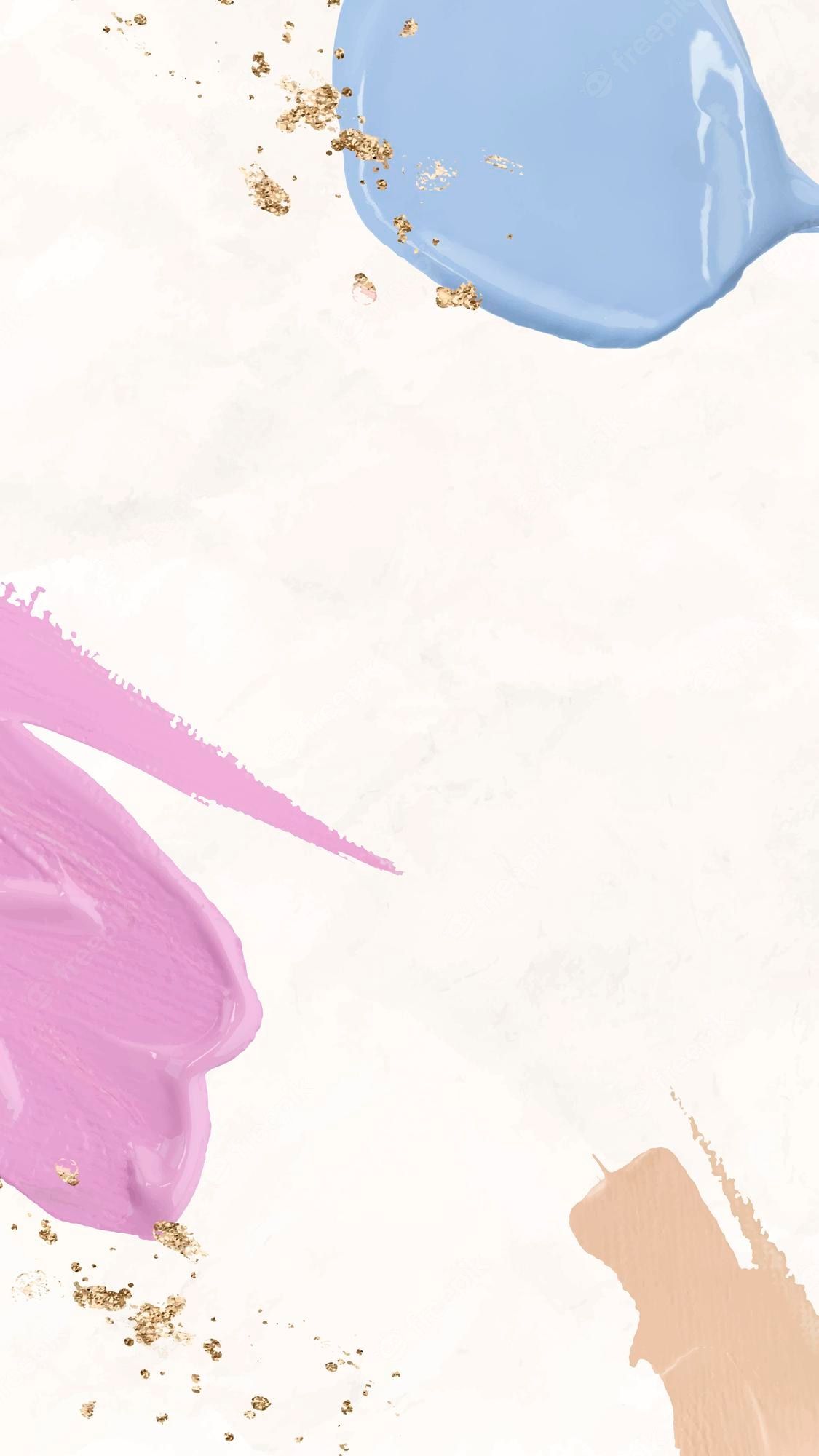 Farbkleckse, Pastell, Pinselstriche, Hellblau, Rosa, Weiß, Full HD, Handy-Hintergrund