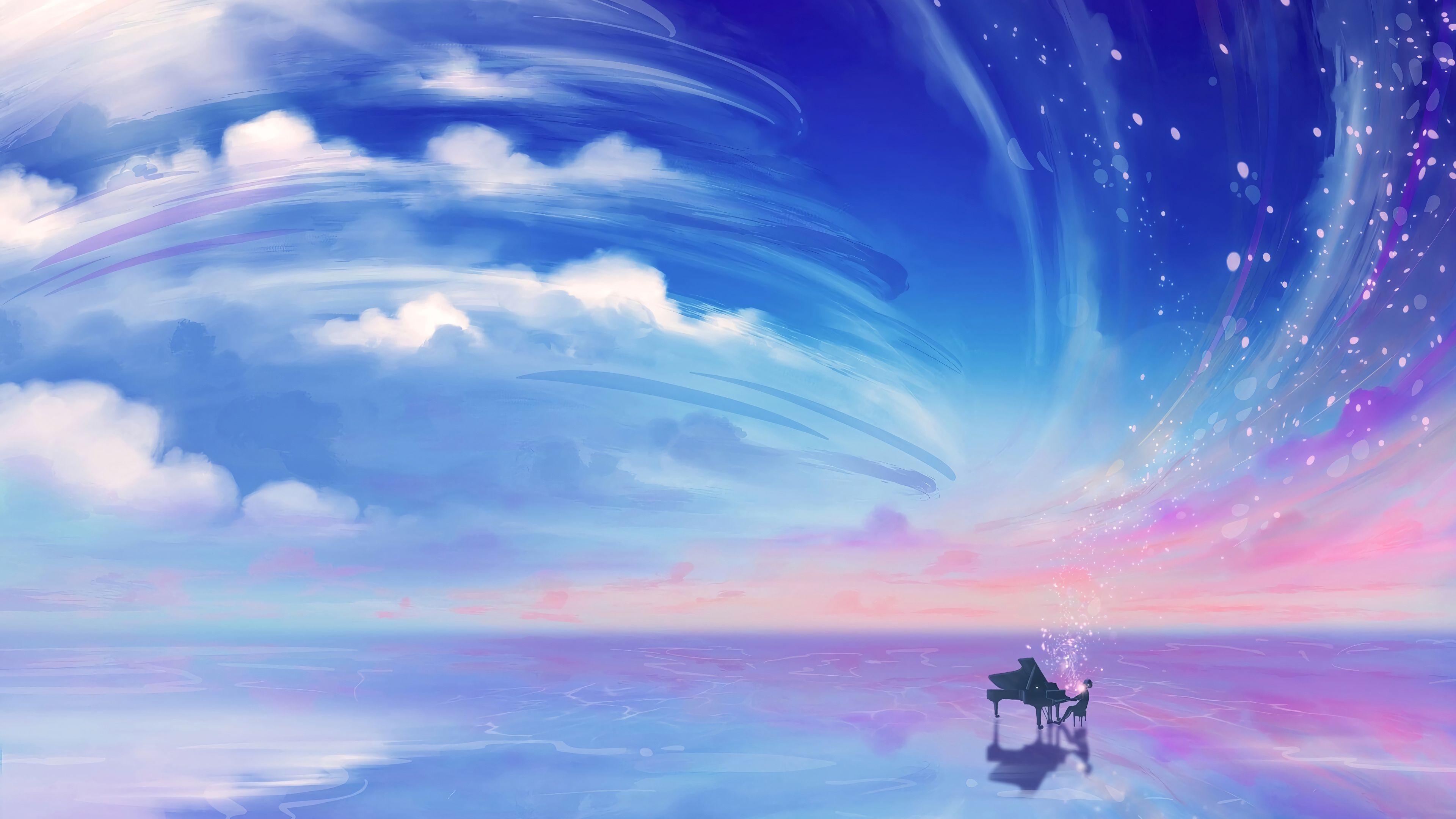 Flügel, Pastellhimmel, Wolken, Wasserspiegelung, Weite, 4K, Desktop-Hintergrund für Windows