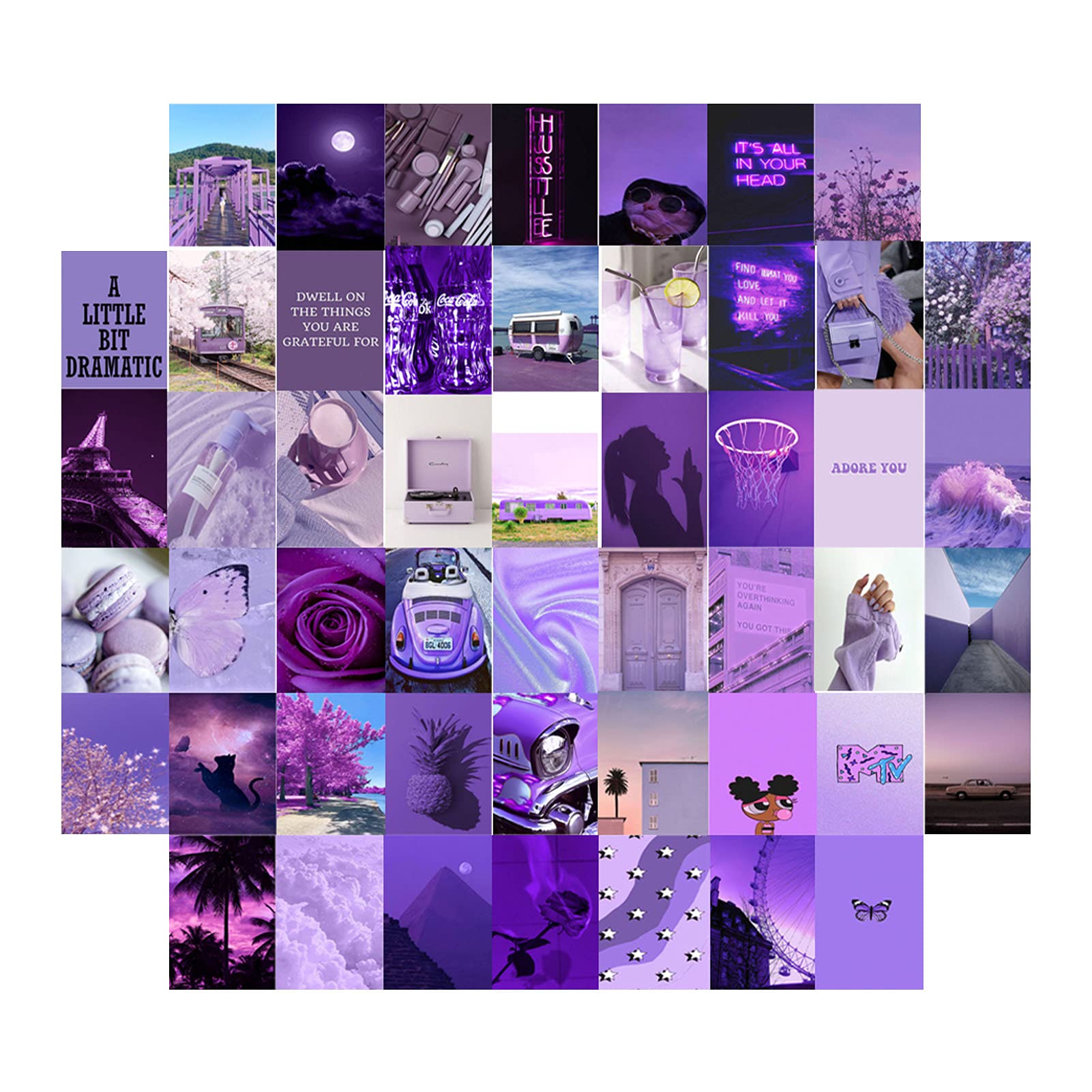 Collage, Lila, Violett, Moodboard, Kreisform, HD, iPad-Hintergrundbild