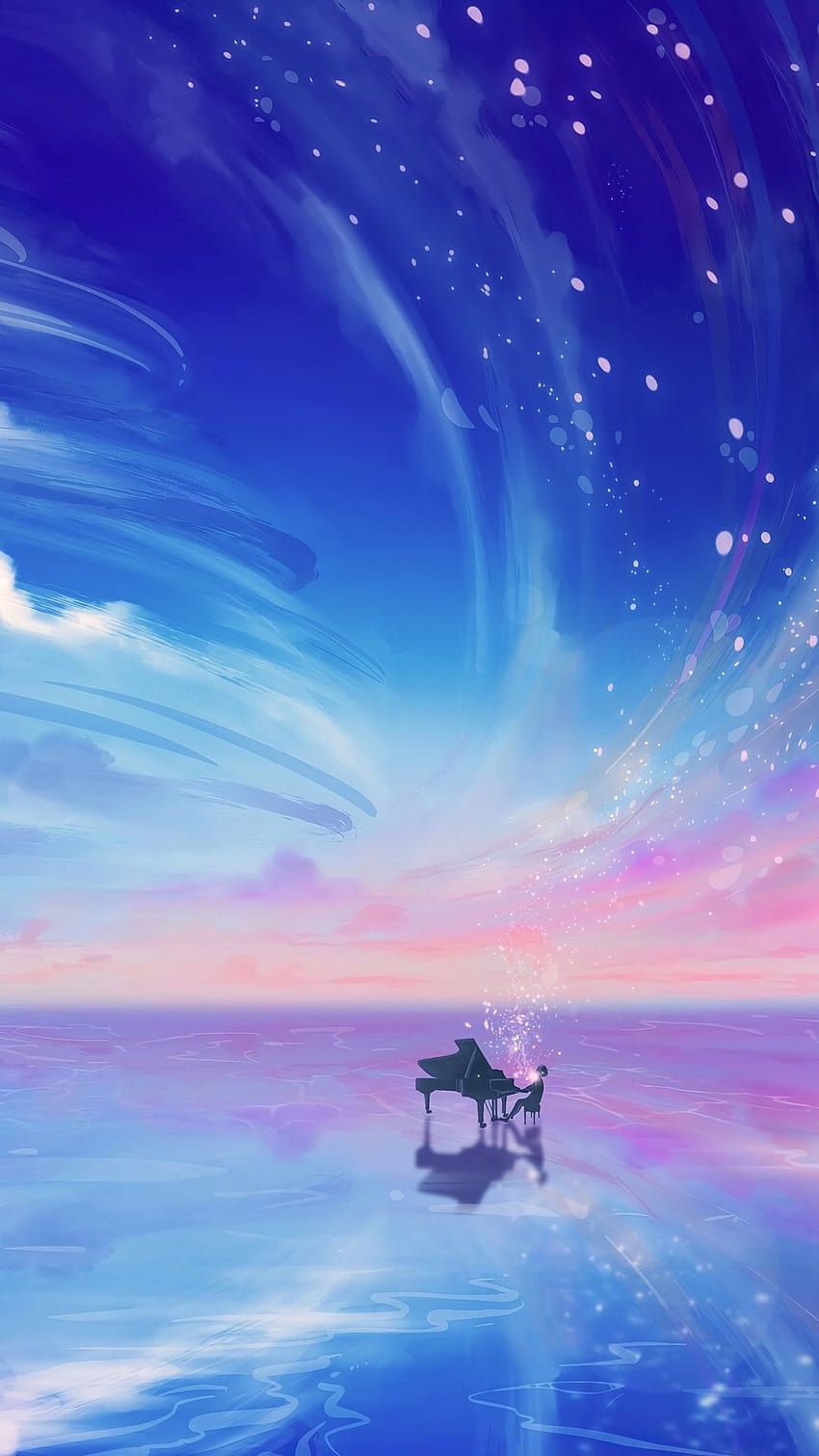 Flügel, Rosa Himmel, Spiegelung, Hochformat, Verträumt, HD, Hintergrundbild fürs Handy