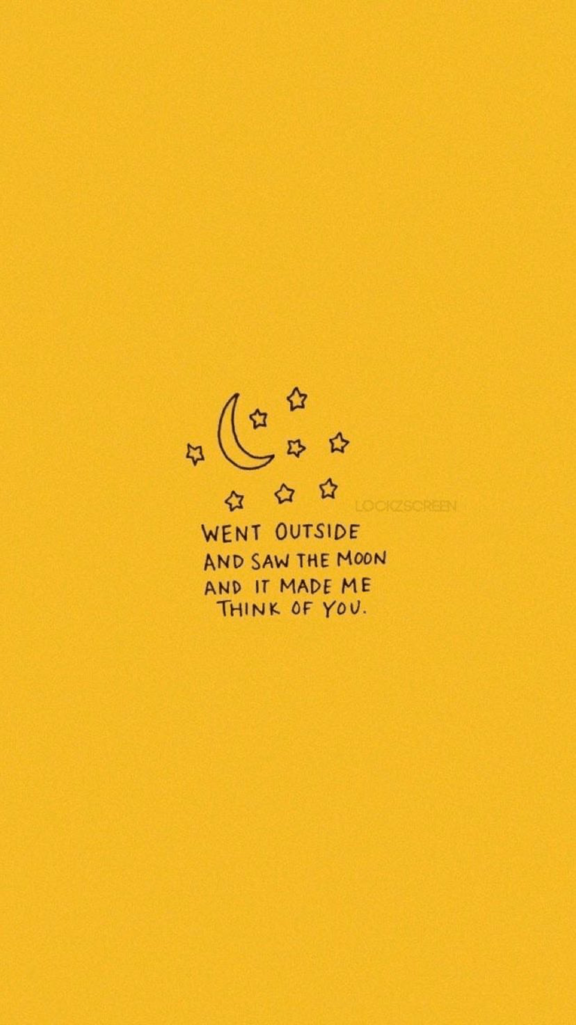 Spruch, Mond, Gelb, Minimalismus, Handschrift, Full HD, Sperrbildschirm fürs iPhone