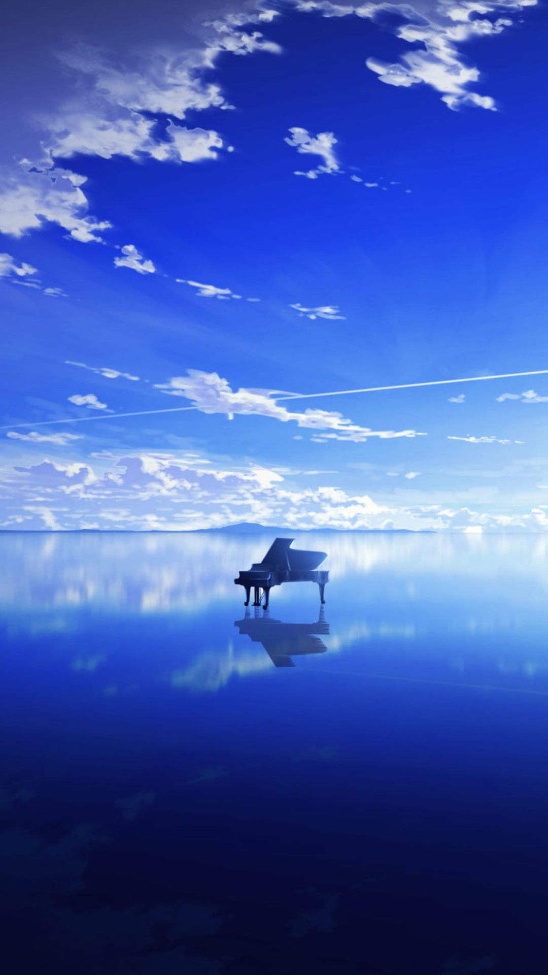 Flügel, Blauer Himmel, Wolken, Spiegelung, Minimalistisch, Full HD, Handy-Hintergrundbild