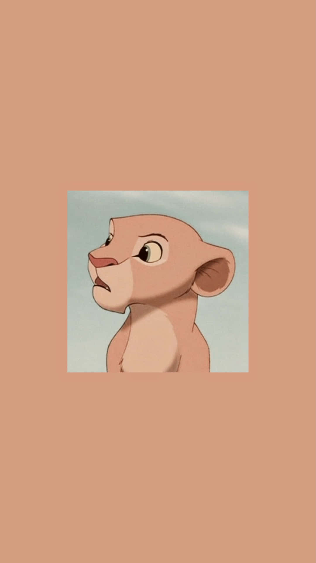 Nala, Der König der Löwen, Lachsfarben, Minimalistisch, Niedlich, Full HD, iPhone-Hintergrundbild
